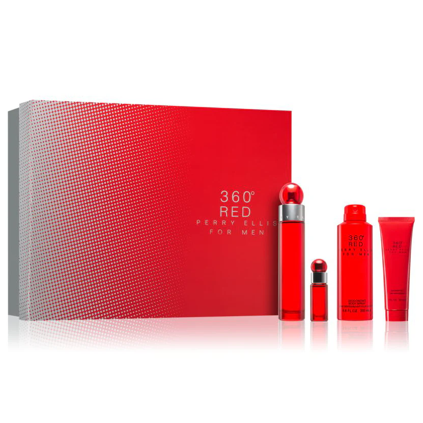 360 Red by Perry Ellis 100ml EDT 4 Piece Gift Set
