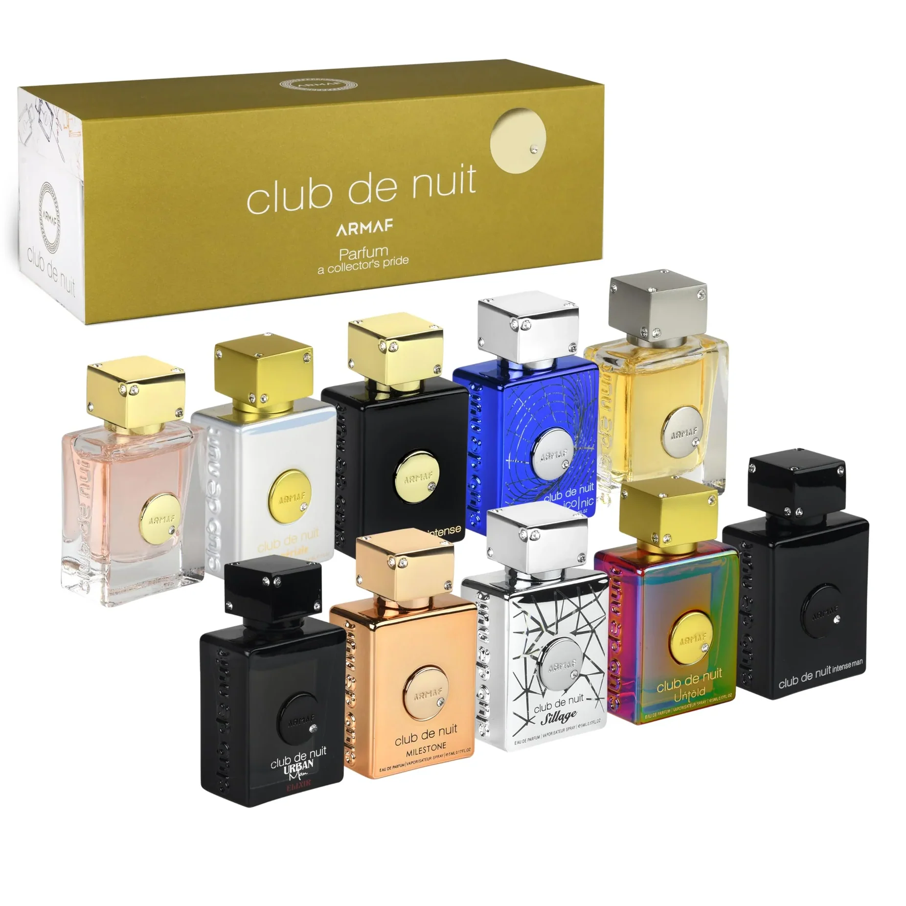 Club De Nuit Parfum Collection by Armaf 10 Piece Gift Set