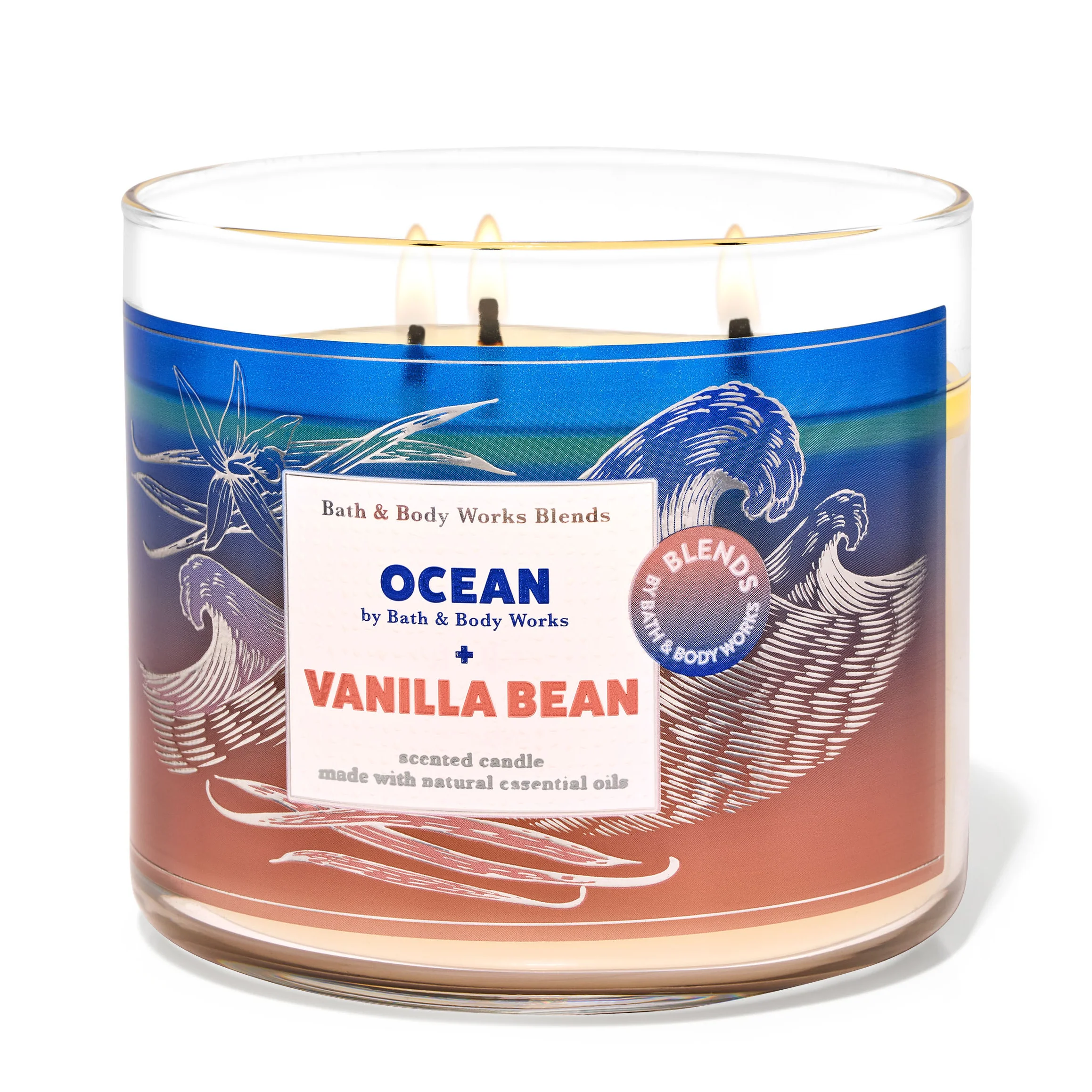 Ocean & Vanilla Bean by Bath & Body Works 3-Wick Scented Candle